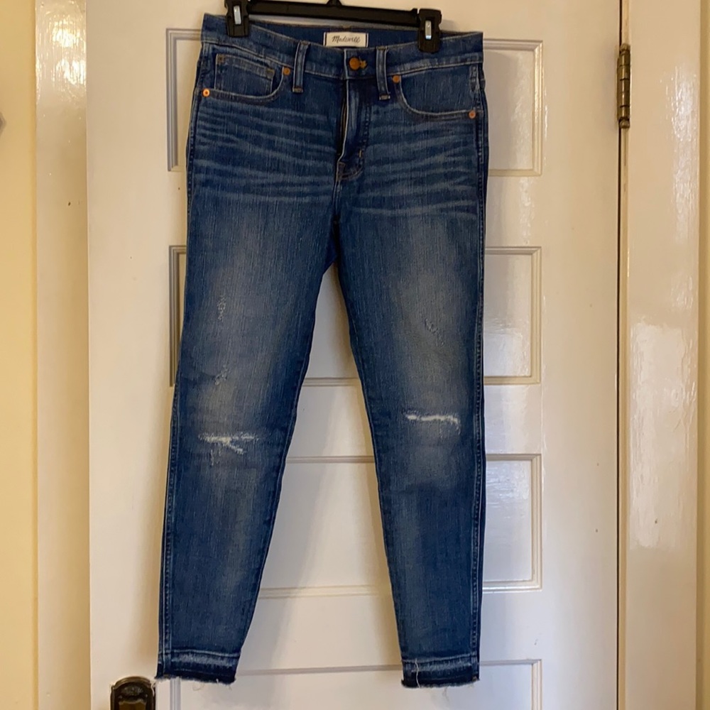 Madewell distressed, high rise jeans